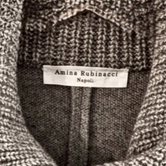 Amina Rubinacci Jacket Womens Sz Small/42 Gray Knit Wool Cashmere Italy MINT - Picture 14 of 15